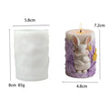 3D Cylindrical Easter Bunny Silicone Mold for DIY Handmade Aromatherapy Candle Home Decor Crafts Oasis Select Clear