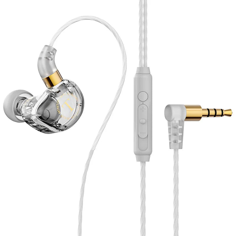 9D Surround HIFI Heavy Bass Wired Earphones Dynamic Music Headset With Mic Earbuds 3.5MM In Ear Wired Race Gaming Headphone Oasis Select White