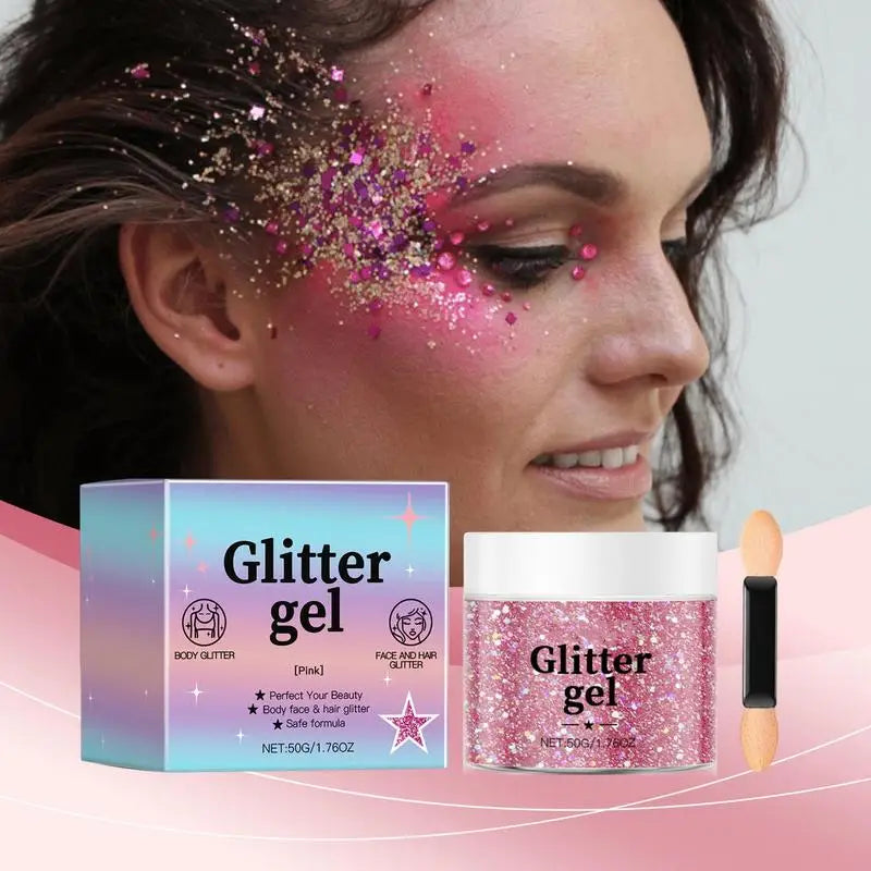 Eye Glitter Nail Hair Body Face Gel Natural Glitter Makeup Eye Glitter Face Body Lip Glitter Eyeshadow Polarizing Stage Makeup Oasis Select