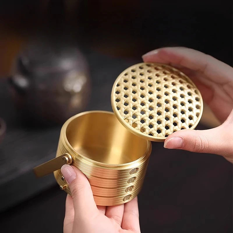 Brass Incense Tray Censer for Home Use Agarwood Censer Creative New Chinese Style Indoor Censer Ornament Oasis Select
