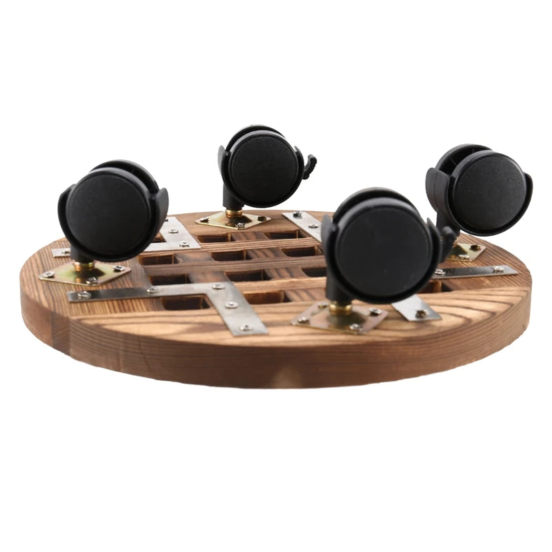 25Cm Wood Flower Pot Removable Tray Plant Holder Stand Base With Wheels Planter Flowers Pot Mover Trolley Plate Oasis Select