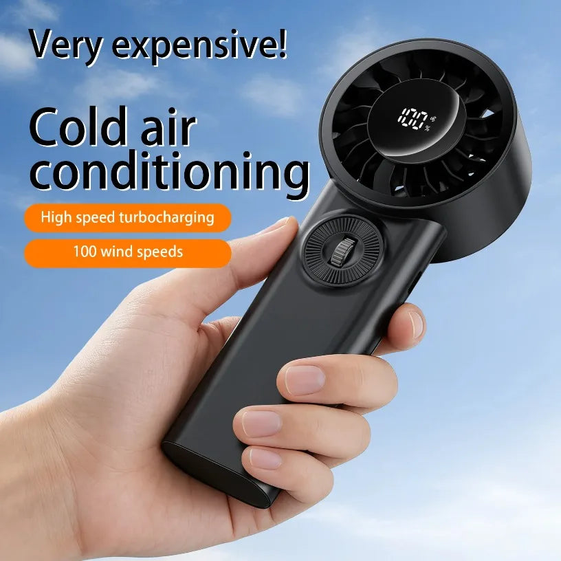 3600mAh Rechargeable Fan Ultra Quiet Handheld Fan 100 Gear Wind Speed Turbo Airflow Rechargeable Portable Fan For Office Travel Oasis Select