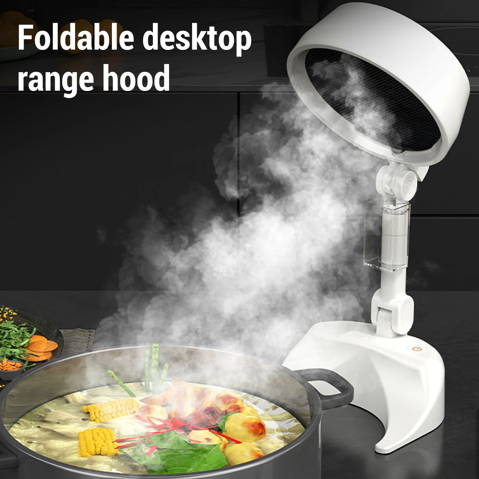 Portable Tabletop Range Hood 8W 3-Speed Foldable Exhaust Fan