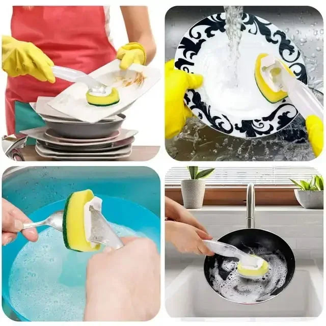 7Pcs Sponge soap dispenses dishwashing scrub Dishwashing sponge replacement head kitchen sink washing tool Oasis Select