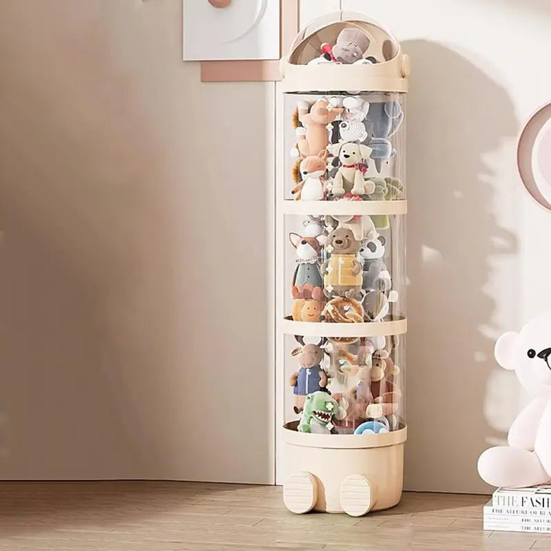 Vertical Toy Storage Tube Kids Plush Doll Clear Storage Tube Stuffed Animal Doll Storage Holder Standing Stackable Soft Toy Oasis Select