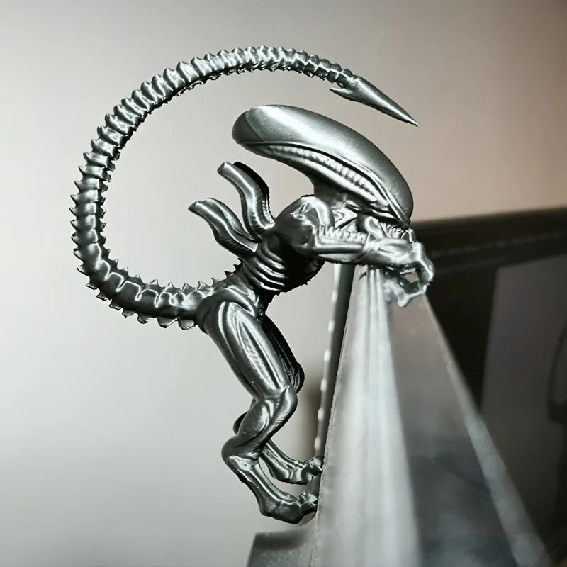3D Printed Monster Ornaments Computer Screen Decoration Cool Desktop Decoration Doll Desktop Decorative Sculpture Decorations Oasis Select silver