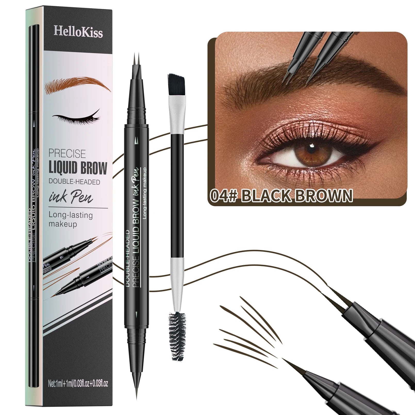 Waterproof Dual-Tip Liquid Brow Pen | Long-Lasting Wild Brows