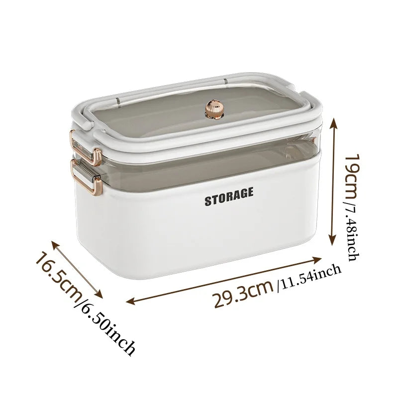 Saim First Aid Organizer Box Medical Box Transparent 3-Tier Fold Tray with Removable Pill Case Portable Lockable First Aid Conta Oasis Select 2Layer whiteS