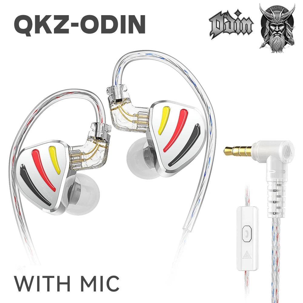 QKZ Earphones HIFI Monitoring Vocal 3-Level Tuning Switch Metal Heavy Bass Earbuds Dynamic Sport Music Headsets D-Fi Castor Oasis Select Silver With MIC