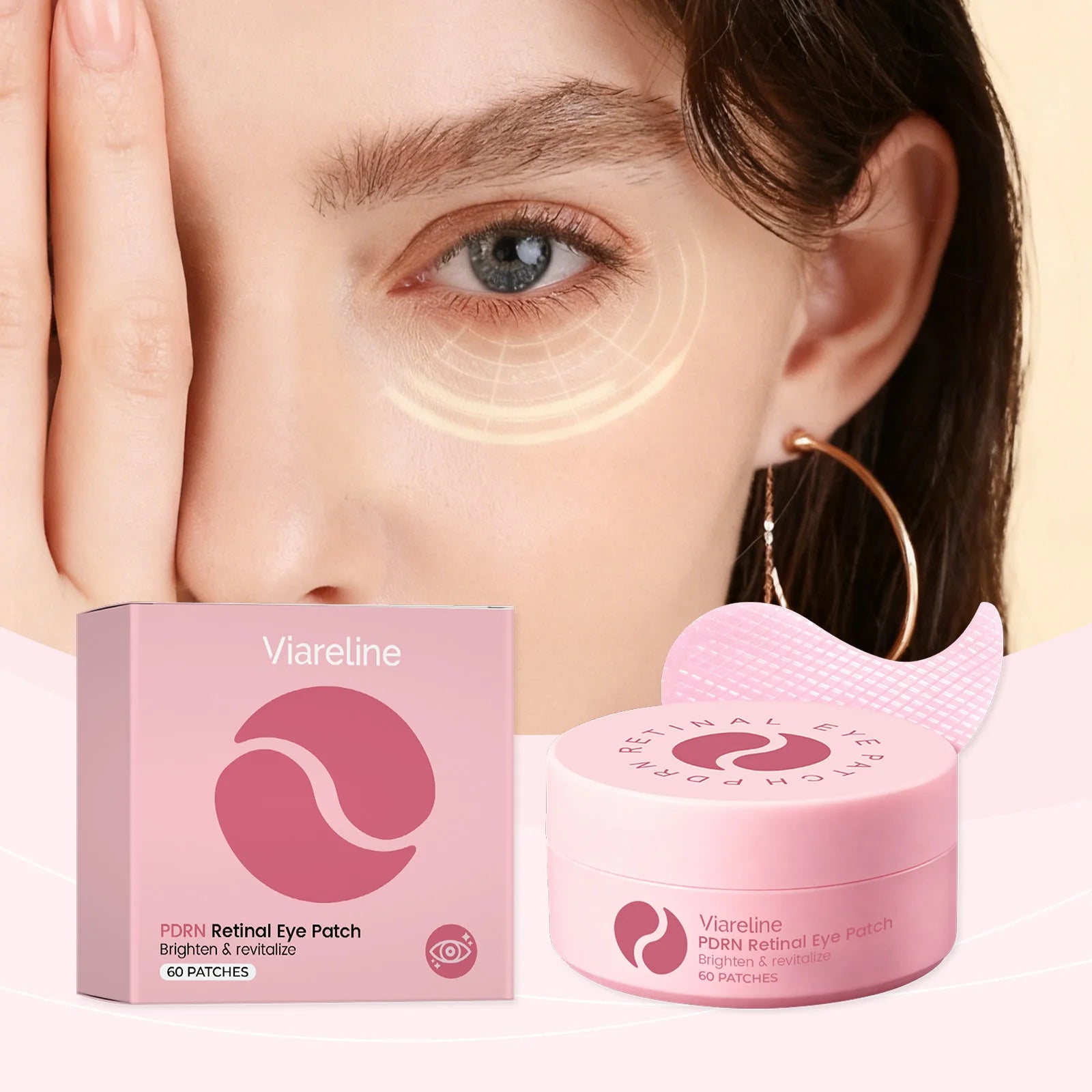 Brightening Revitalizing Eye Patch with Retinol Hydrogel Gel Eye Mask for Dark Circles Puffiness Hydrating Nourishing Under Eye Oasis Select