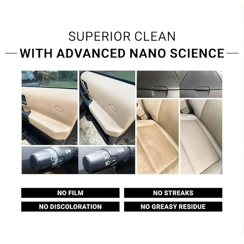 4.06oz Car Interior Cleaner, Seat Polish & Conditioner, Rinse-Free Stain Remover, Headliner Restorer, Multi-Purpose Auto Oasis Select