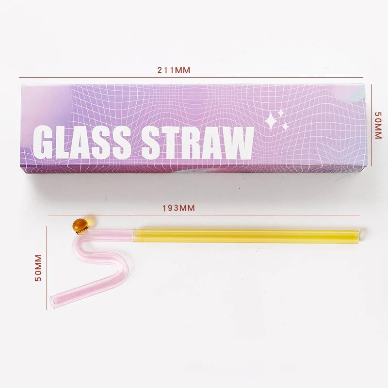 Knotted Colored Glass Straws Lightweight Smooth Edge Gift for Men Women and Kids Practical Stylish Versatile Suitable for Photos Oasis Select BJ00584