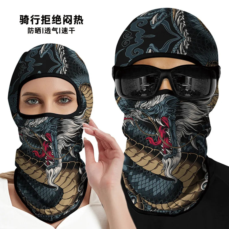 3D Funny Mask Motorcycle Face Cover Ski Mask Joker Skull Balaclava Headgear Outdoor Hiking Camping Neck Gaiter Bandana Scarf Men Oasis Select Ivory
