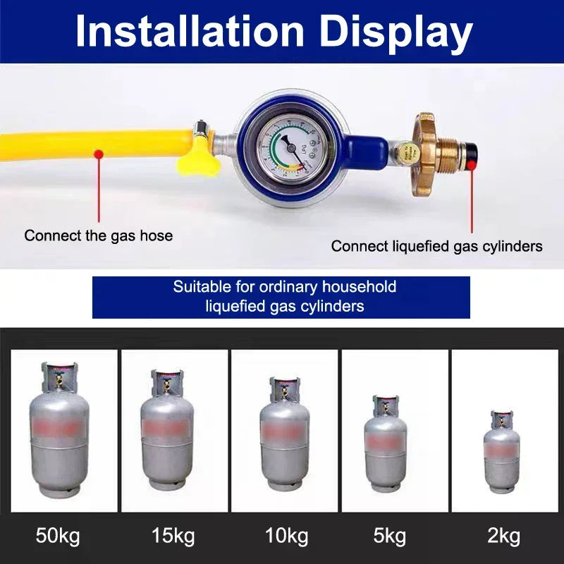 Home Use Tanks Pressure Regulator With Gauge Safe Explosions Proof Valves Low Pressure Valves For Cooking Oasis Select Gold
