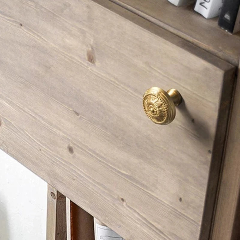 Brass Handle Drawer Cabinet Single Hole New Chinese Style French Wardrobe Copper Gold Copper Light Luxury Handle Oasis Select