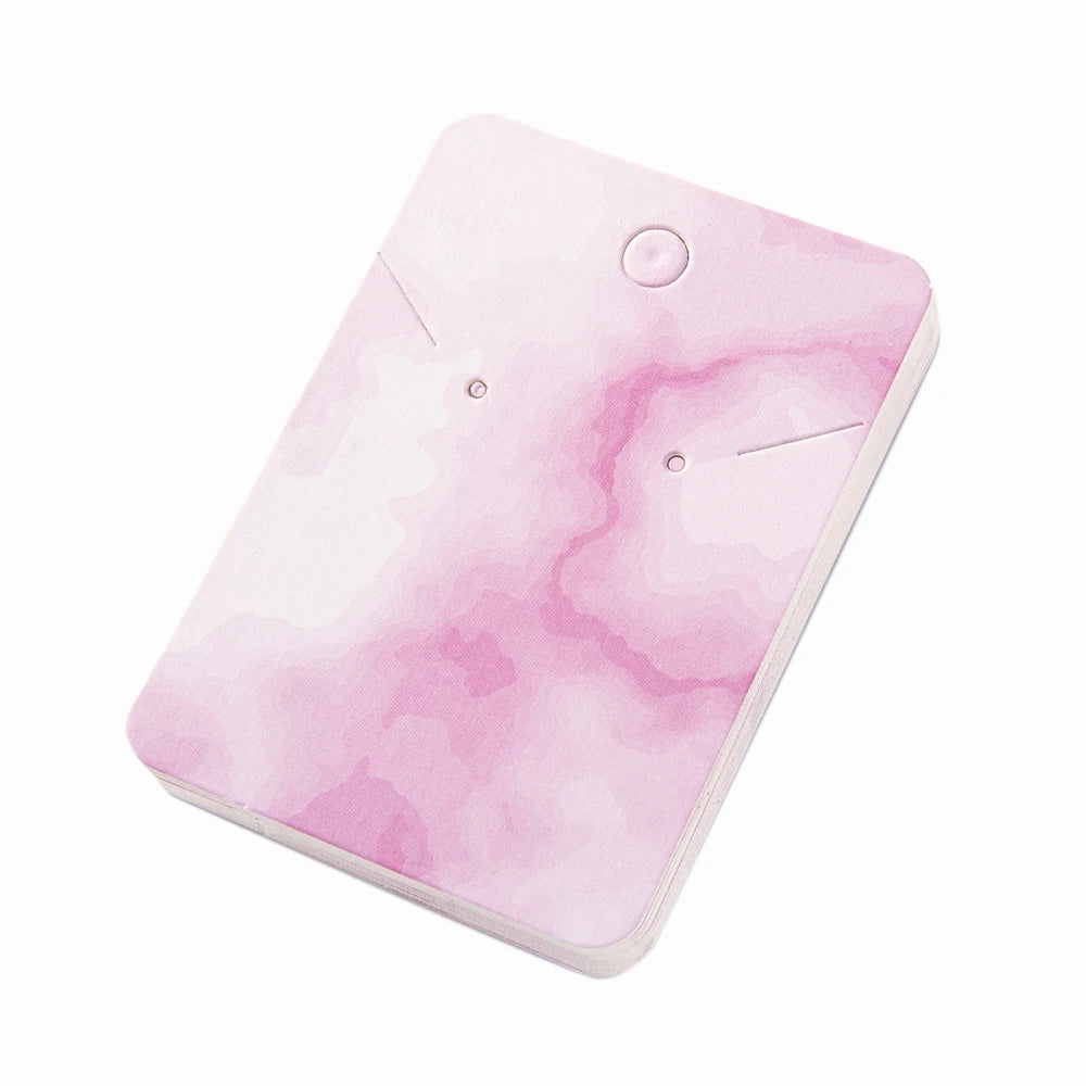 50pcs Marble Earring Display Cards Holder for Necklace Jewelry Packaging Selling Organizer Small Businesses Material Supplies Oasis Select 2 Rose Red