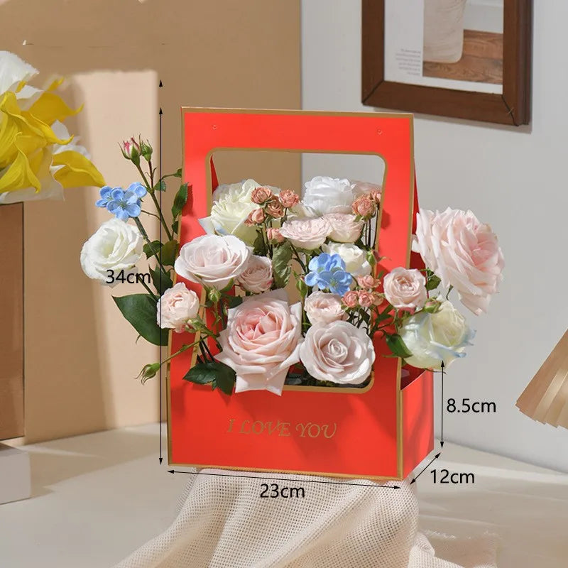 Kraft Paper Flower Bouquet Box Bag | Waterproof Handheld Gift Wrap