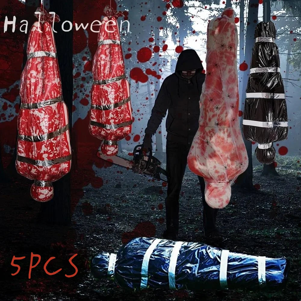 Halloween Dead Victims Props Outdoor Horror Fake Bloody Corpses Haunted House Hanging Decorations Halloween Horror Decorations Oasis Select