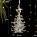 Christmas Tree Toys Acrylic Elk Bells Pendant Transparent Snowflake Pendants With Sequins Home Xmas Party Decoration Accessories Oasis Select Xmas tree