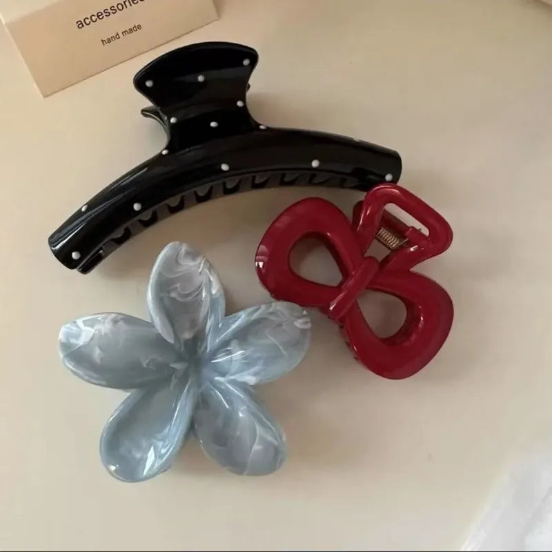 Fashion Hair Claw Set Flower Star Bow Design Large Jaw Clips Non-Slip Hair Accessories for Daily Use Oasis Select