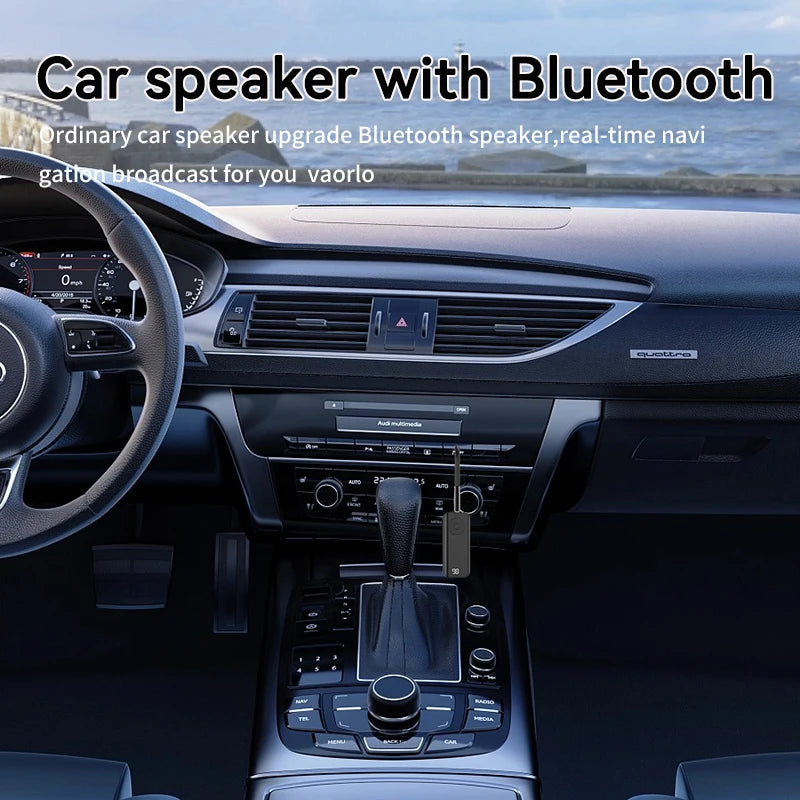 Bluetooth 5.3 Audio Transmitter Receiver 3.5MM AUX Support TF Card Play MIC Collar-Clip Wireless Adapter For Car Airplane TV PC Oasis Select