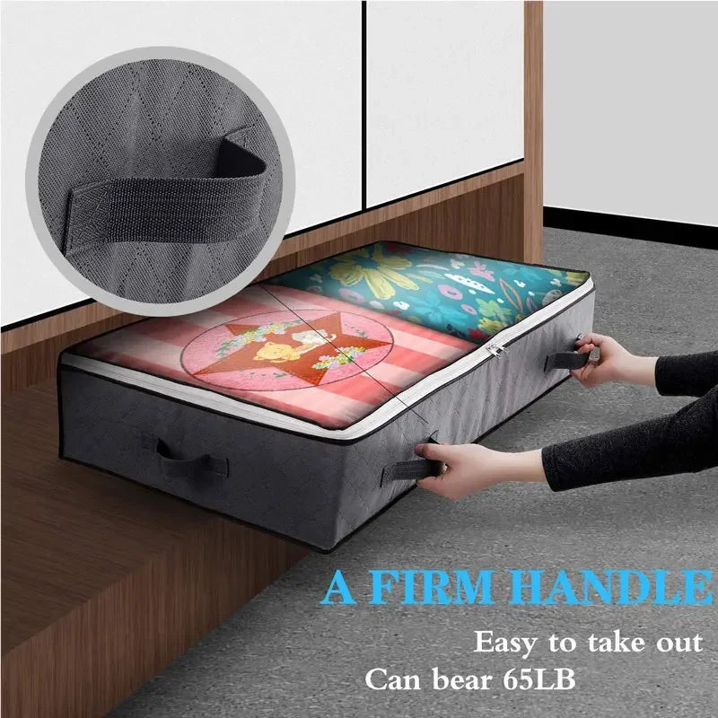 Under bed Storage Bag For Portable Foldable Quilt Bags Wardrobe Clothes Organizer Storage Box Dustproof Organizer Large Capacity Oasis Select