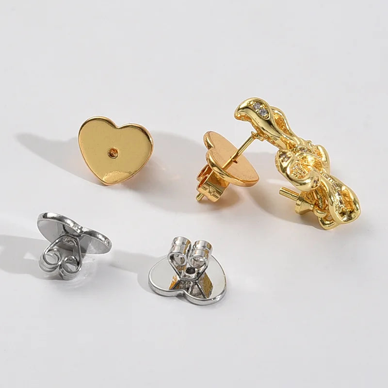 10pcs 18K Gold Earring Lifter Backs Replacements Hypoallergenic Secure Ear Locking for Studs Posts Heavy Droopy Jewelry Making Oasis Select