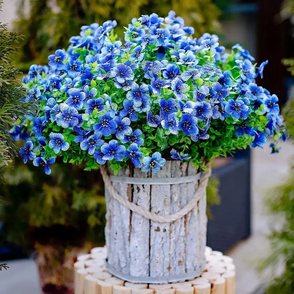 Aesthetic Violet Fall Flowers Eucalyptus Realistic Artificial Flower Front Porch Fake Mum For Outdoor Planters Oasis Select