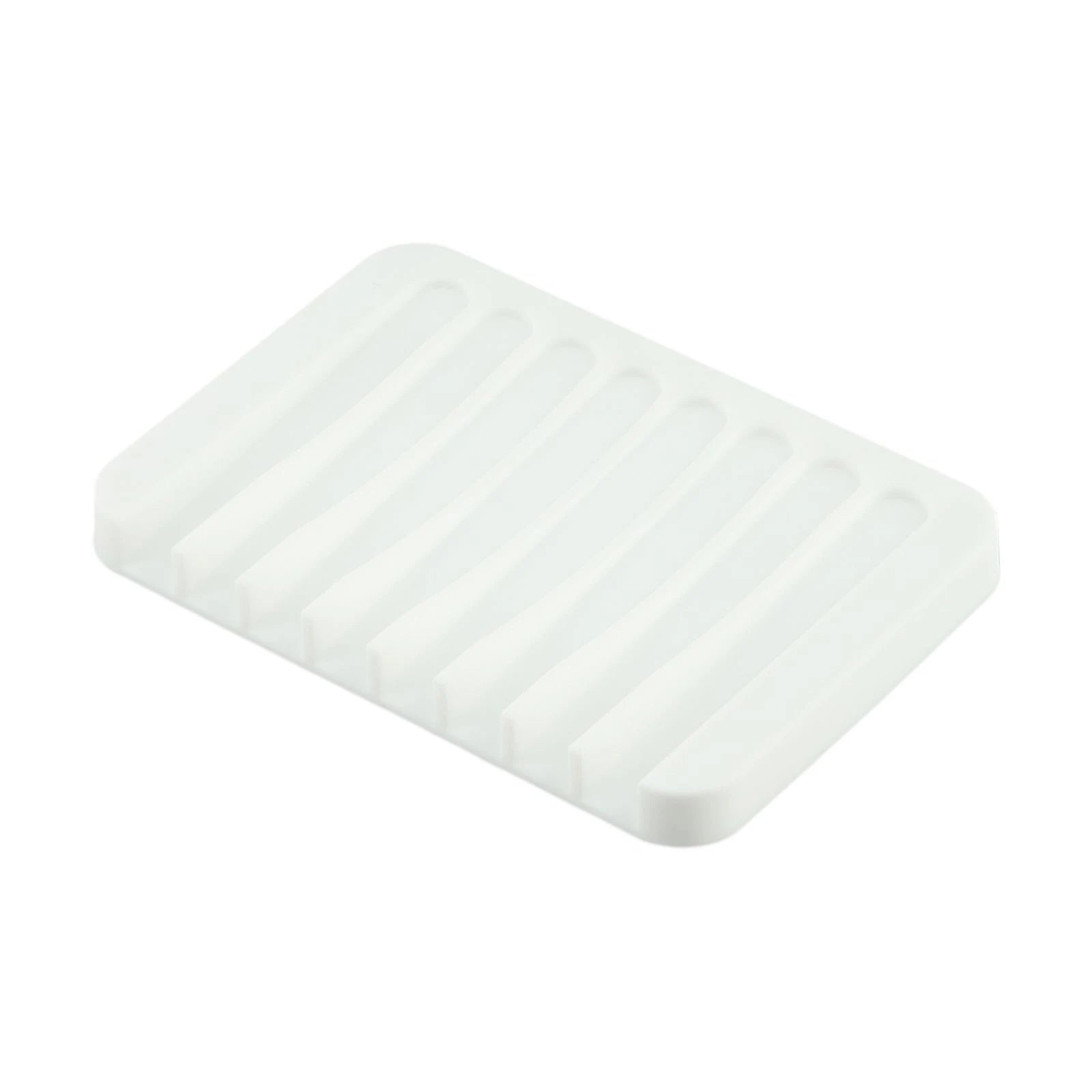 1/2pcs Silicone Self Draining Soap Dishes Kitchen Sink Soap Dish Sponge Tray Soap Holder Countertop Soap Dispenser Oasis Select white