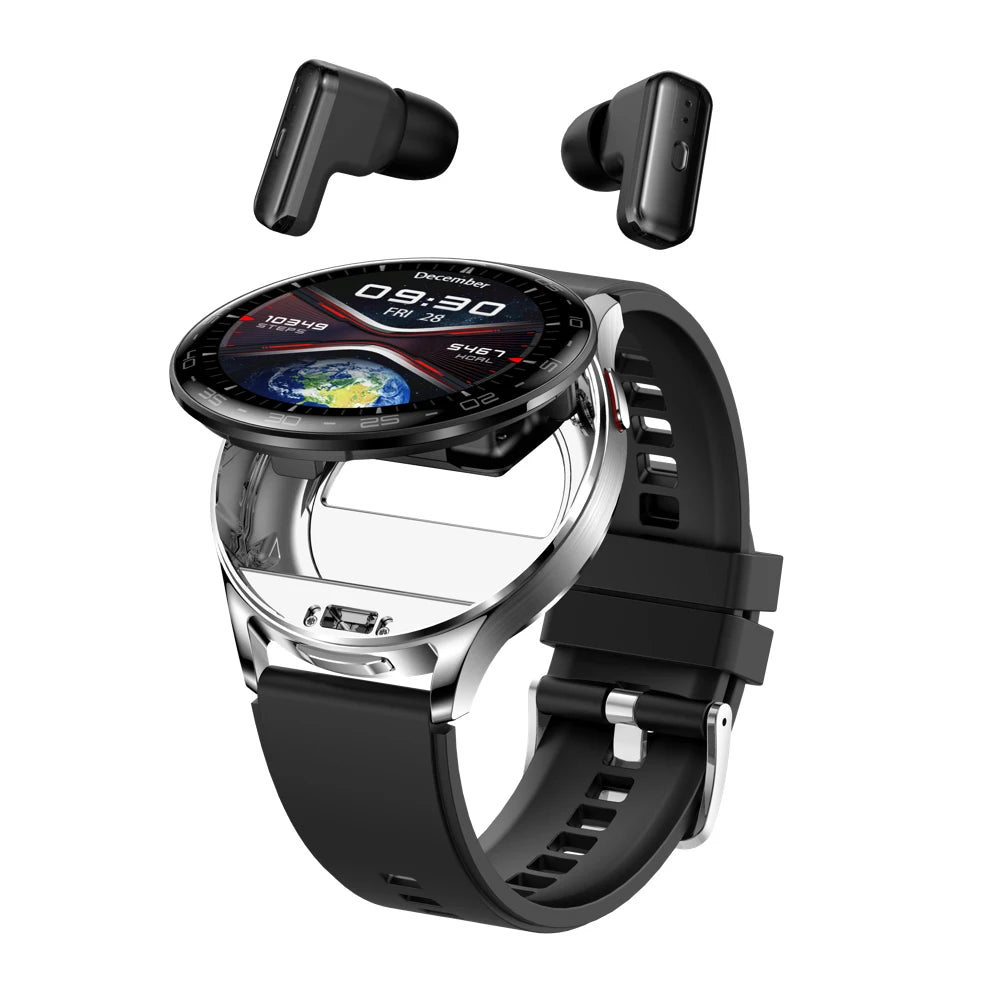 1.39" Women Smartwatch Men 2 In 1 TWS Headset Smart Watch Sport Fitness Heart Rate Health Watches Noise Reduction Earphone Music Oasis Select SVBKS