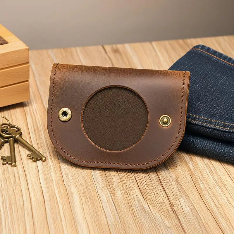Mini Genuine Leather Coin Wallet – Hasp Purse for Women & Kids