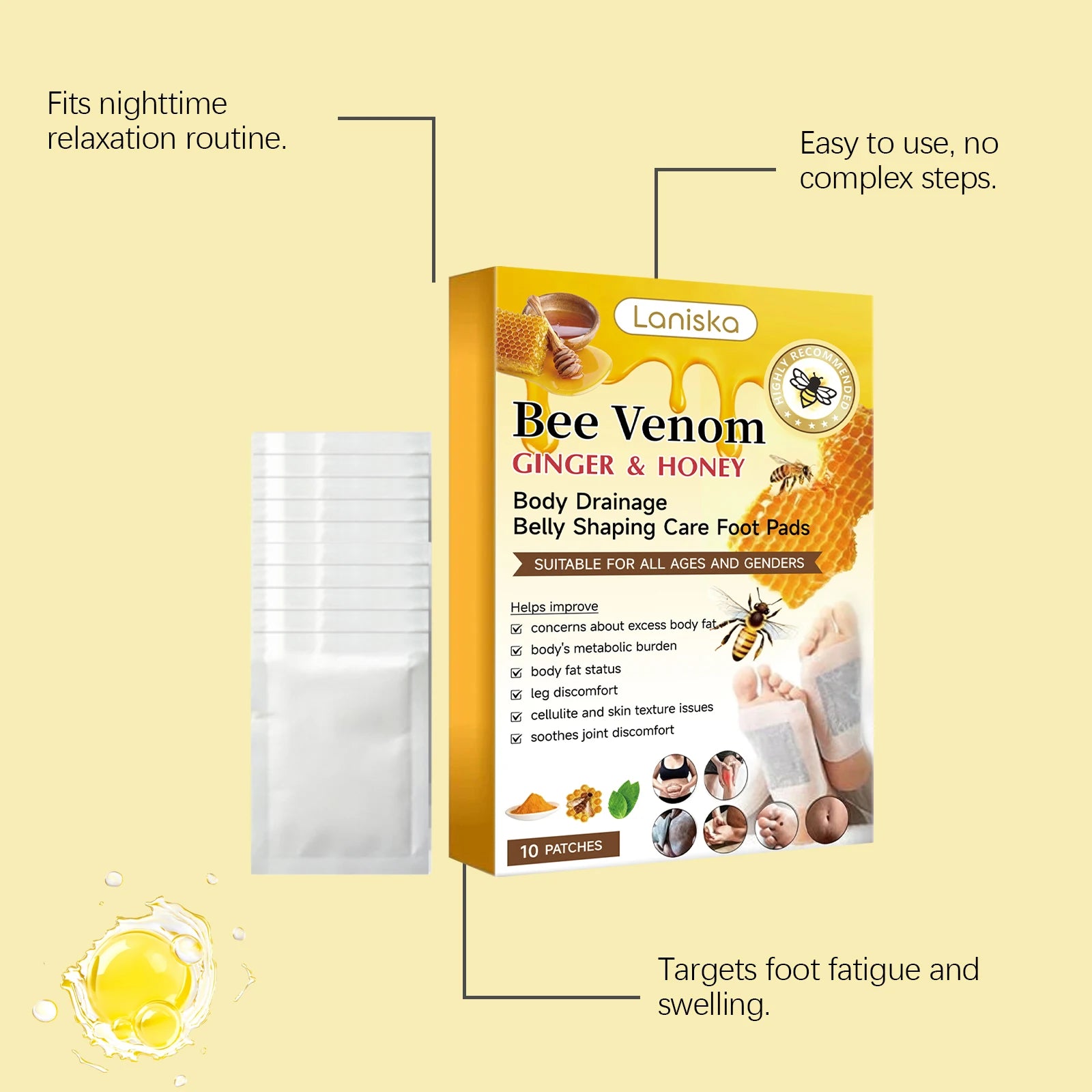 Bee Venom & Ginger Foot Patches – Moisturizing Foot Care Foot Care Patch Oasis Select