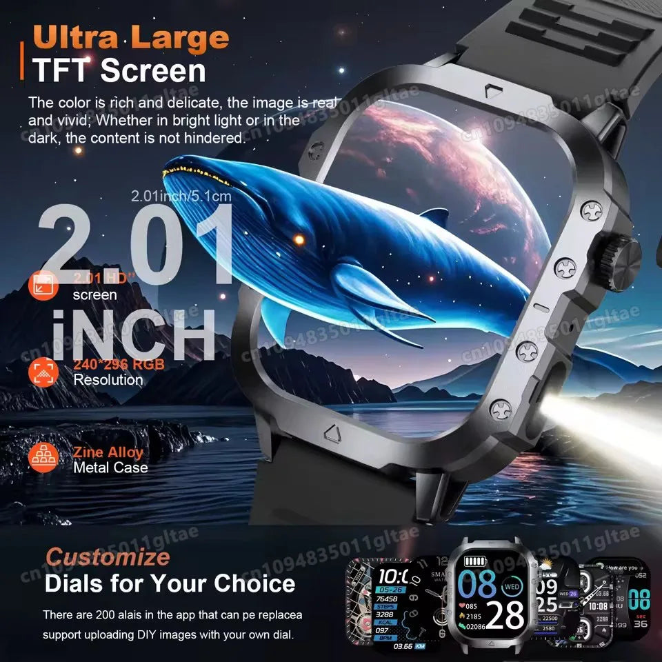 2026 New Rugged Military GPS Smart Watch Men Bluetooth Call Health Monitoring Sports 5ATM Waterproof Smartwatches Man Pk HW12 Oasis Select