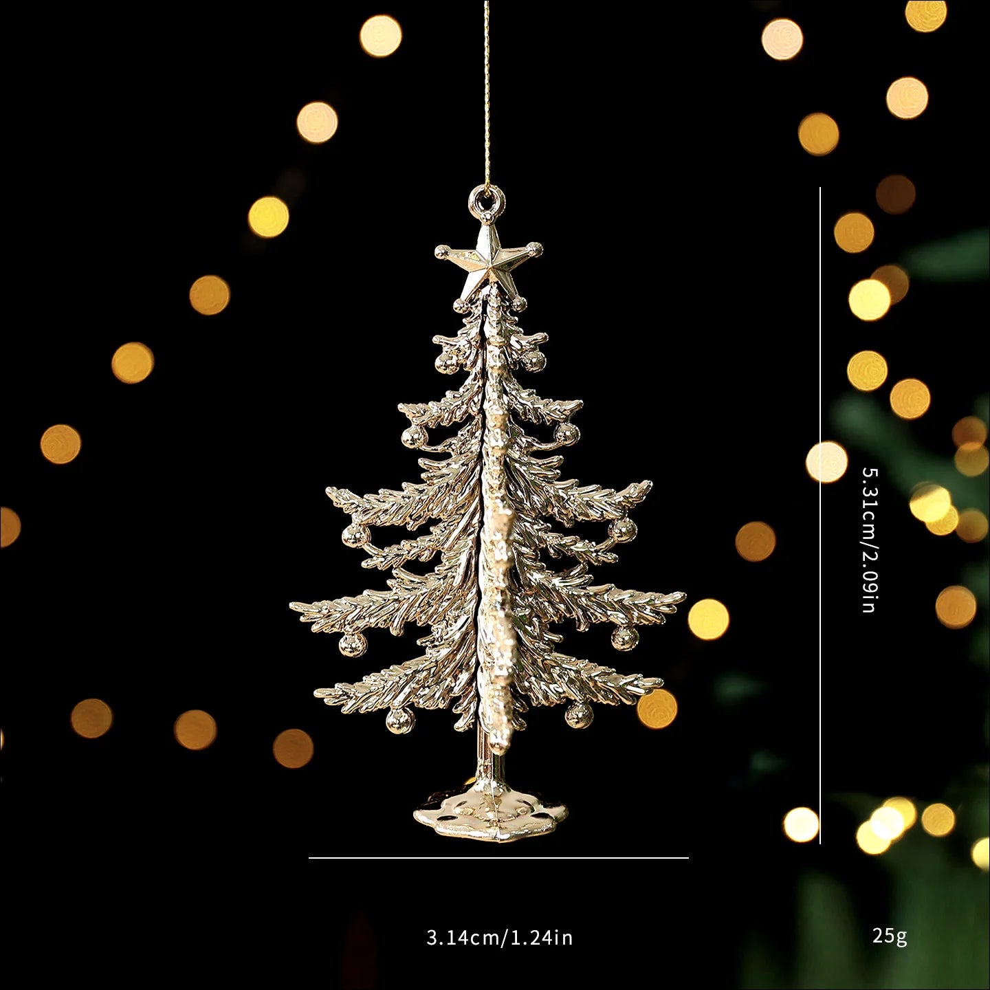 Gold Christmas Tree Ornaments – Angel, Snowflake & Butterfly