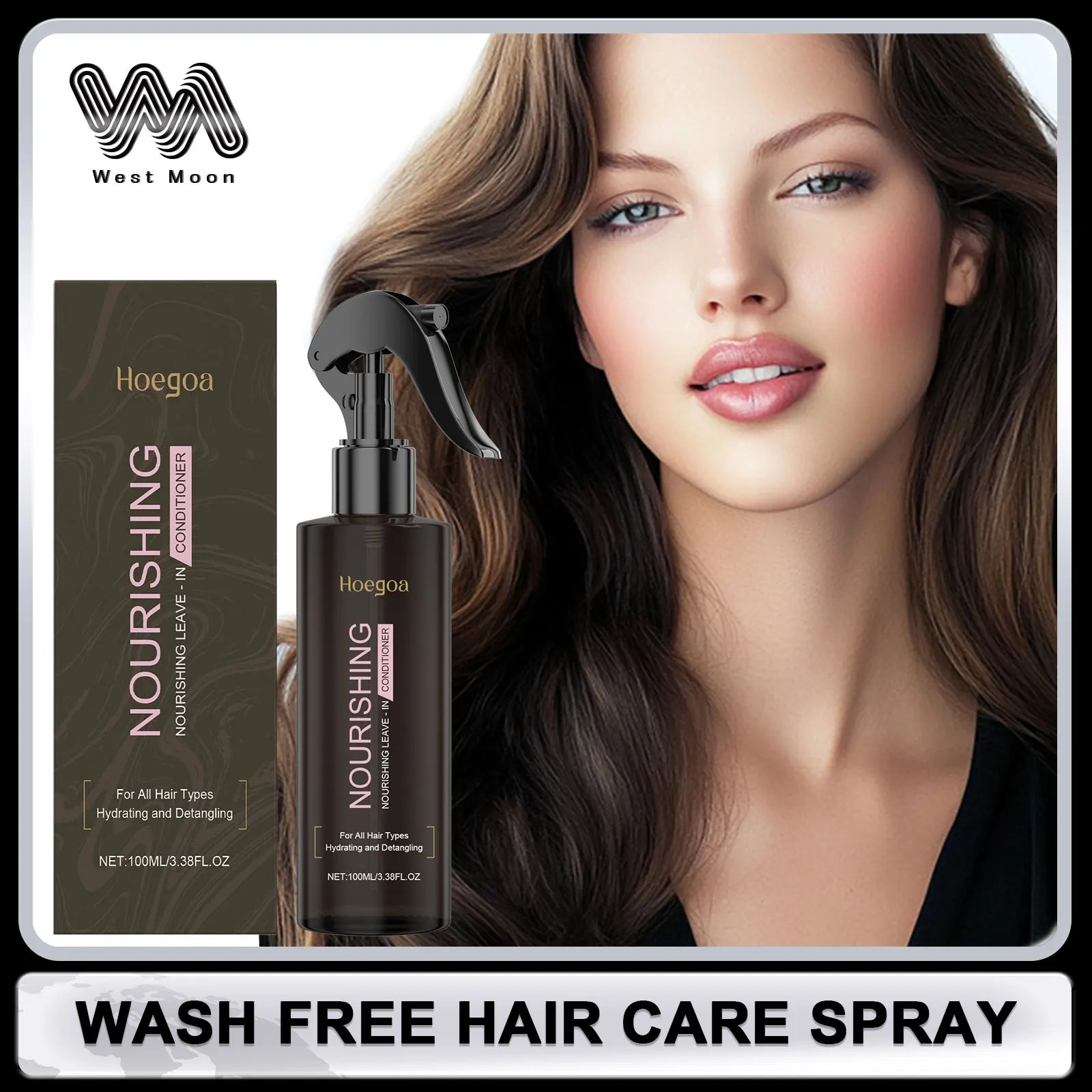 HOEGOA Hair Repair Spray – Anti-Frizz, Oil Control, No Rinse