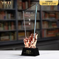 Crystal Trophy Gold-plated Excellent Staff Competition Award Creative Honor Sales Champion Engraved Custom Trophy Oasis Select Copper 27cm x 8cm