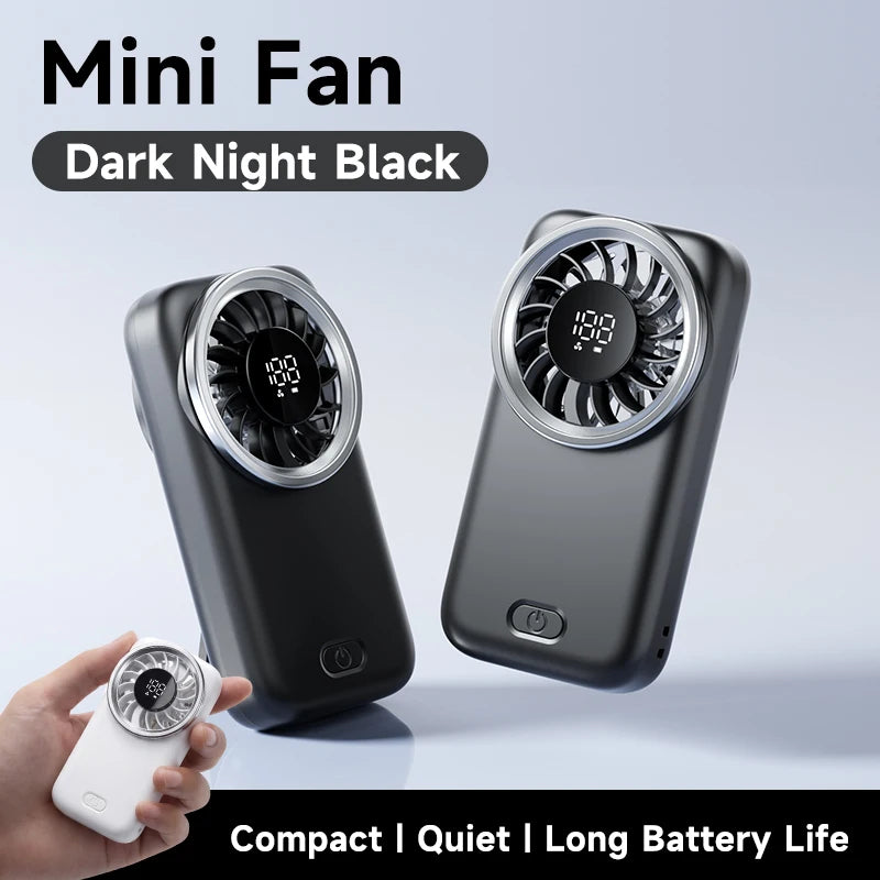 X13 Mini High Speed Handheld Fan Portable Fan 1200mAh Rechargeable 100 Speed Adjustable Cooling Fan For Outdoor Travel Office Oasis Select black