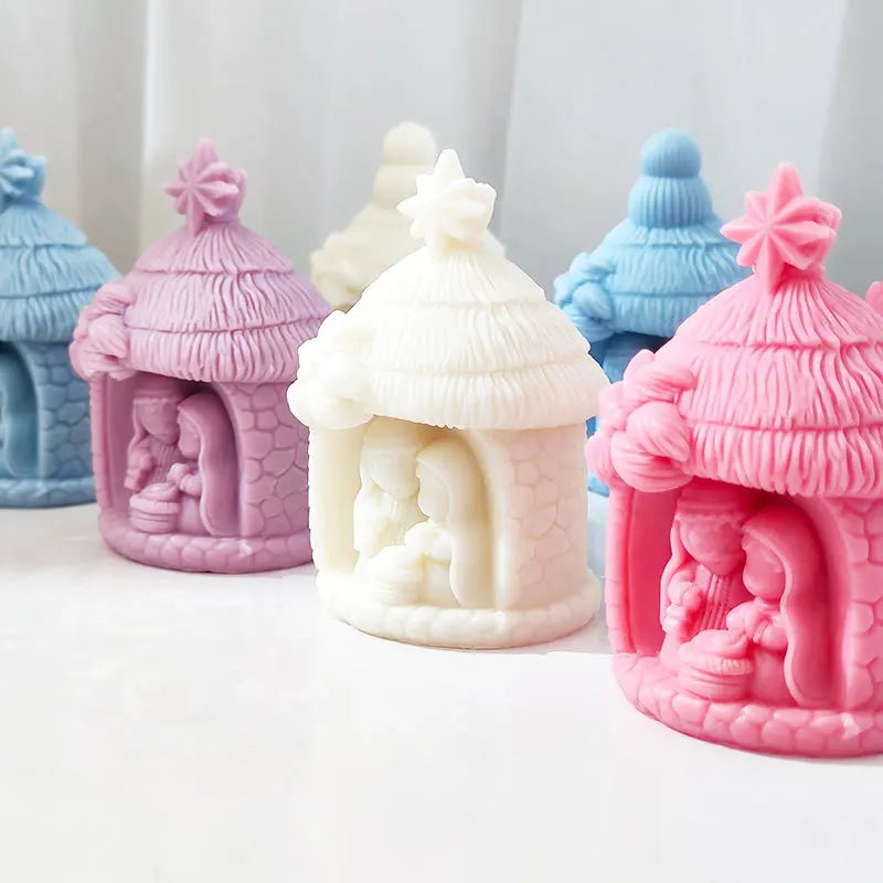 Nativity Silicone Candle Mold – 3D DIY Religious Craft Mold