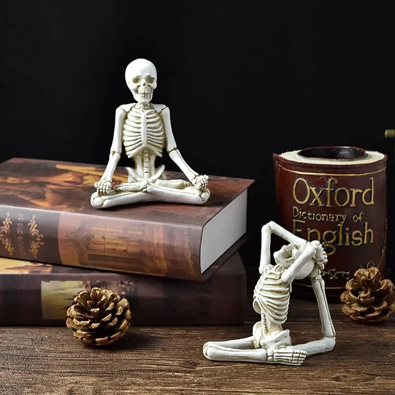 Skull Figurines Skulls Gothic Room Decor Horrible Ghost Resin Skeleton Sculptures for Interior Home Decorations Oasis Select