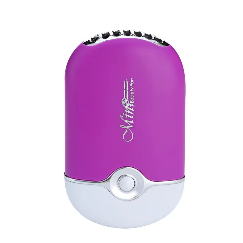 New USB Mini Fan Air Conditioning Blower USB Charging Fan Eyelash Hair Dryer Portable Nail Polish Quick Dry Pocket Cooling Fan Oasis Select Purple