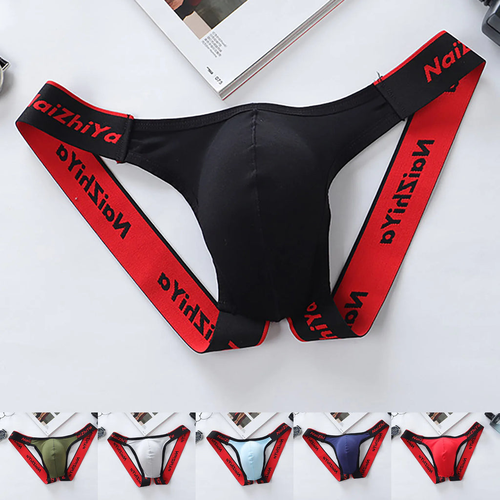 Men Sexy Gay Thongs Polyester Cueca Hombre Jockstrap Men Erotic Open Back Underwear Mens Erotic Low Waist Thong T Shape G String Oasis Select