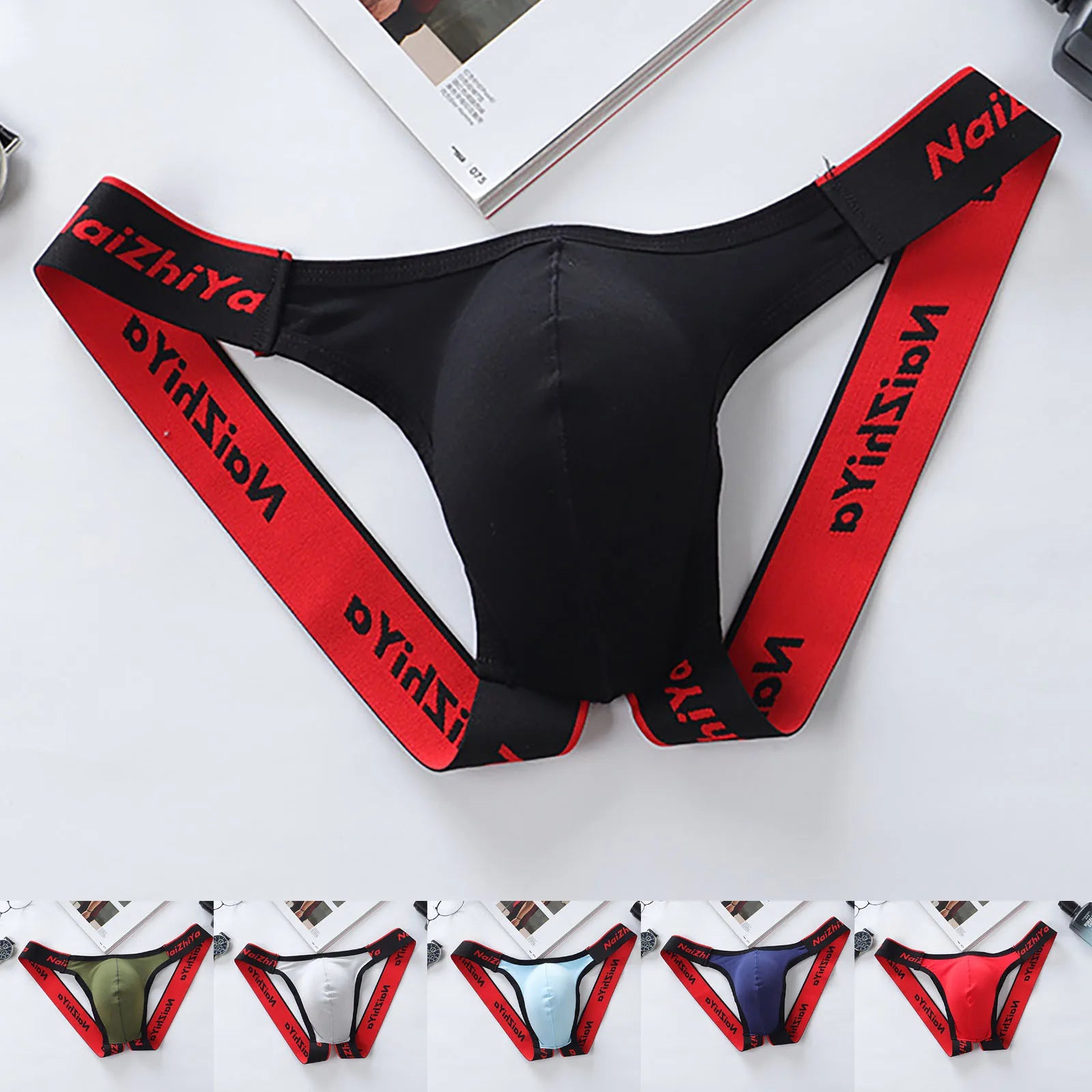 Men Sexy Gay Thongs Polyester Cueca Hombre Jockstrap Men Erotic Open Back Underwear Mens Erotic Low Waist Thong T Shape G String Oasis Select