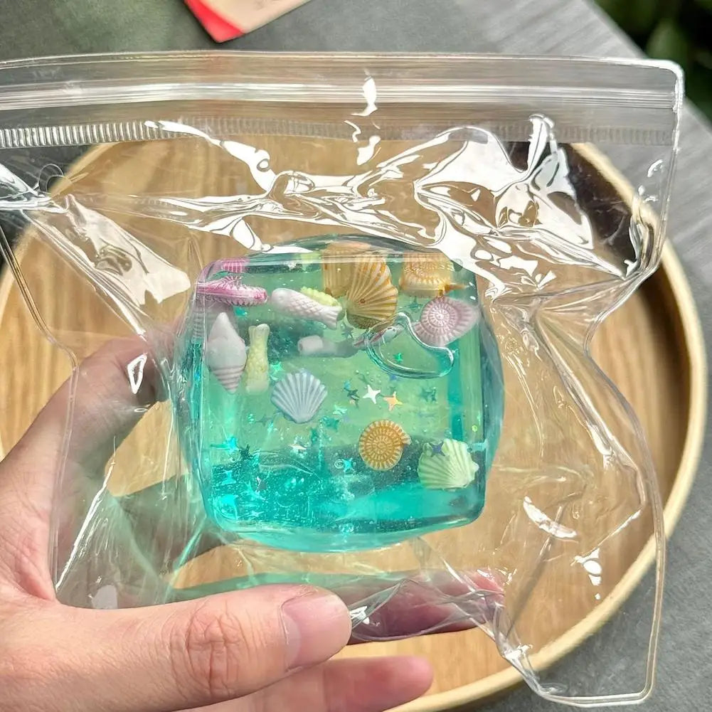 Ocean Themed Sensory Squishy Block Toy Maltose Water Filling Gentle Touch Suitable For Autism Training Daily Stress Reduction Oasis Select