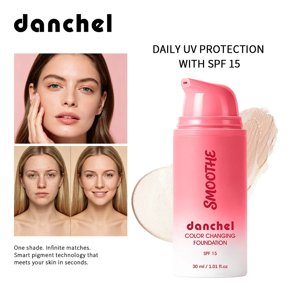 Color Changing Foundation Deep Moisturizing SPF15 Sun Protection Medium Coverage Smart Match Skin Color Natural Look Foundation Oasis Select