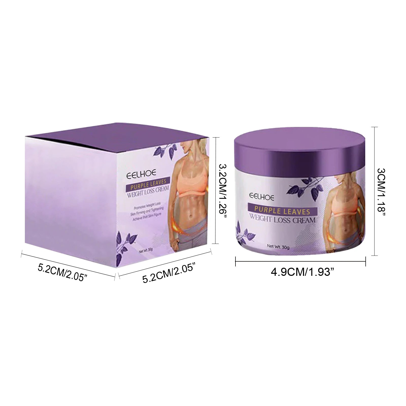 EELHOE Purple Leaf Slimming & Firming Body Cream 30g Slimming Body Cream Oasis Select