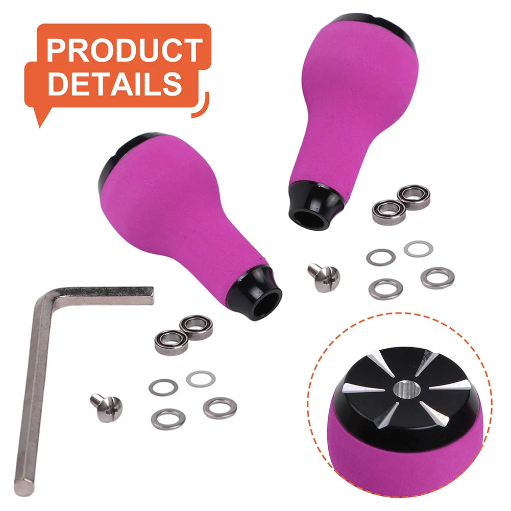 EVA Grip Pill Purple Reel Handle Knob EVA Gourd Shape Rubber Cork Material Color Collision Mix DIY Assembly Fun Oasis Select