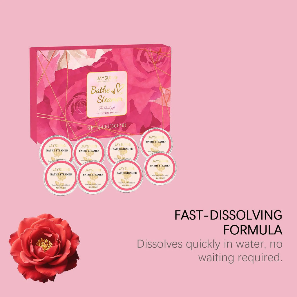 Rose Aromatherapy Shower Tablets – 8pc Relaxing Shower Steamers Shower Steamers Oasis Select