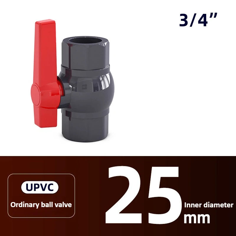 Dark Gray Long Handled Ball Valve PVC DN15 20 25 32 40 50 Plastic Single-sided Fittings Switch Socket Industrial Adhesive Oasis Select 3l4 DN20 25mm