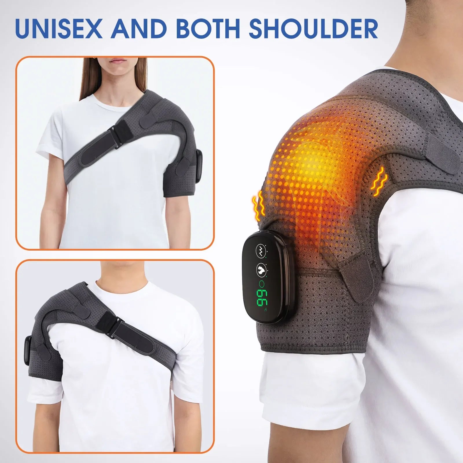 Electric Heated Shoulder Wrap | Massage & Heating Brace Belt