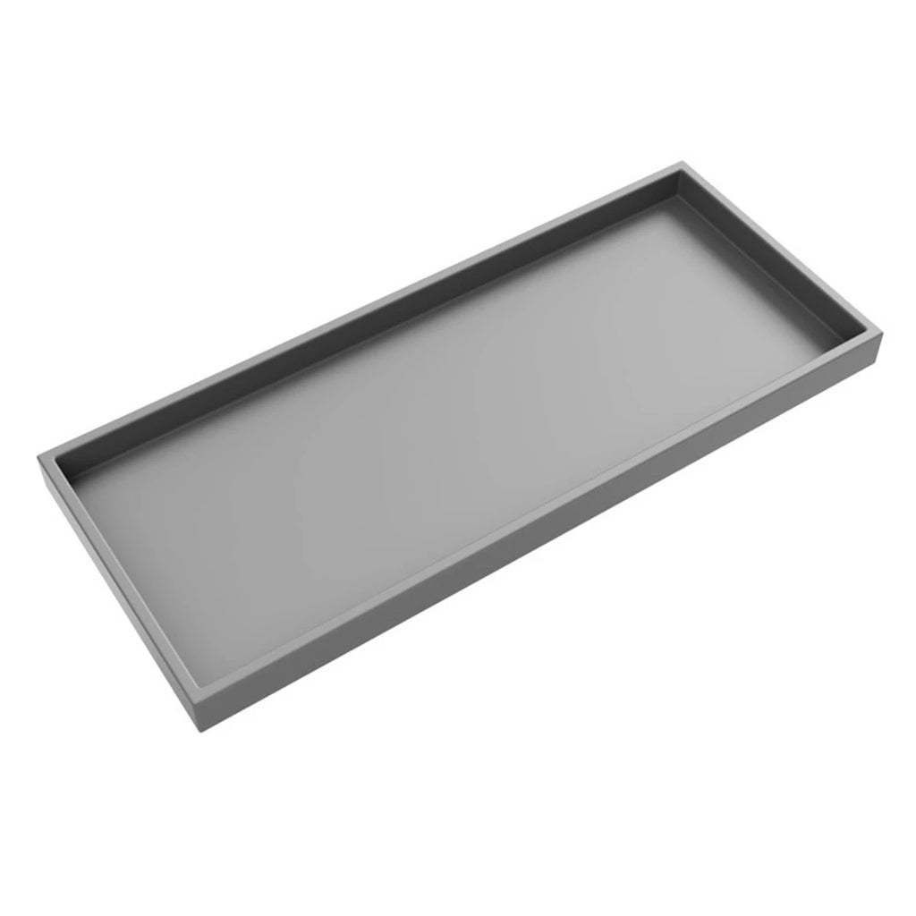 Bathroom Counter Tray Silicone Bathroom Vanity Tray Soap Dispenser Tray Countertop Storage For Dressing Tables Oasis Select Gray 30x12.5cm